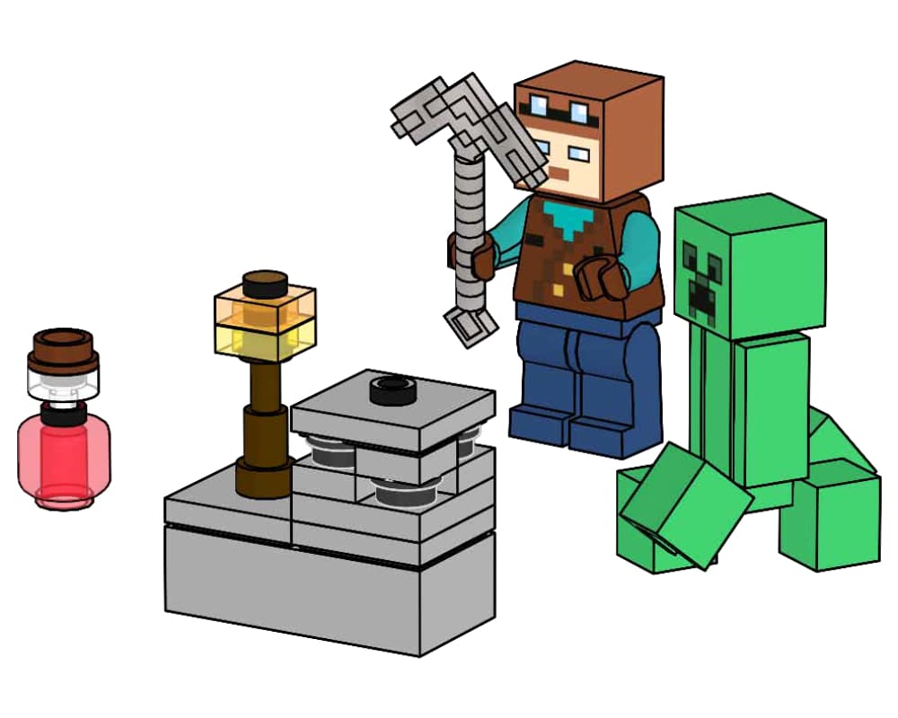 LEGO sættet Miner with Creeper and Ores