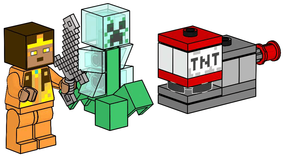 LEGO sættet Golden Knight and Charged Creeper