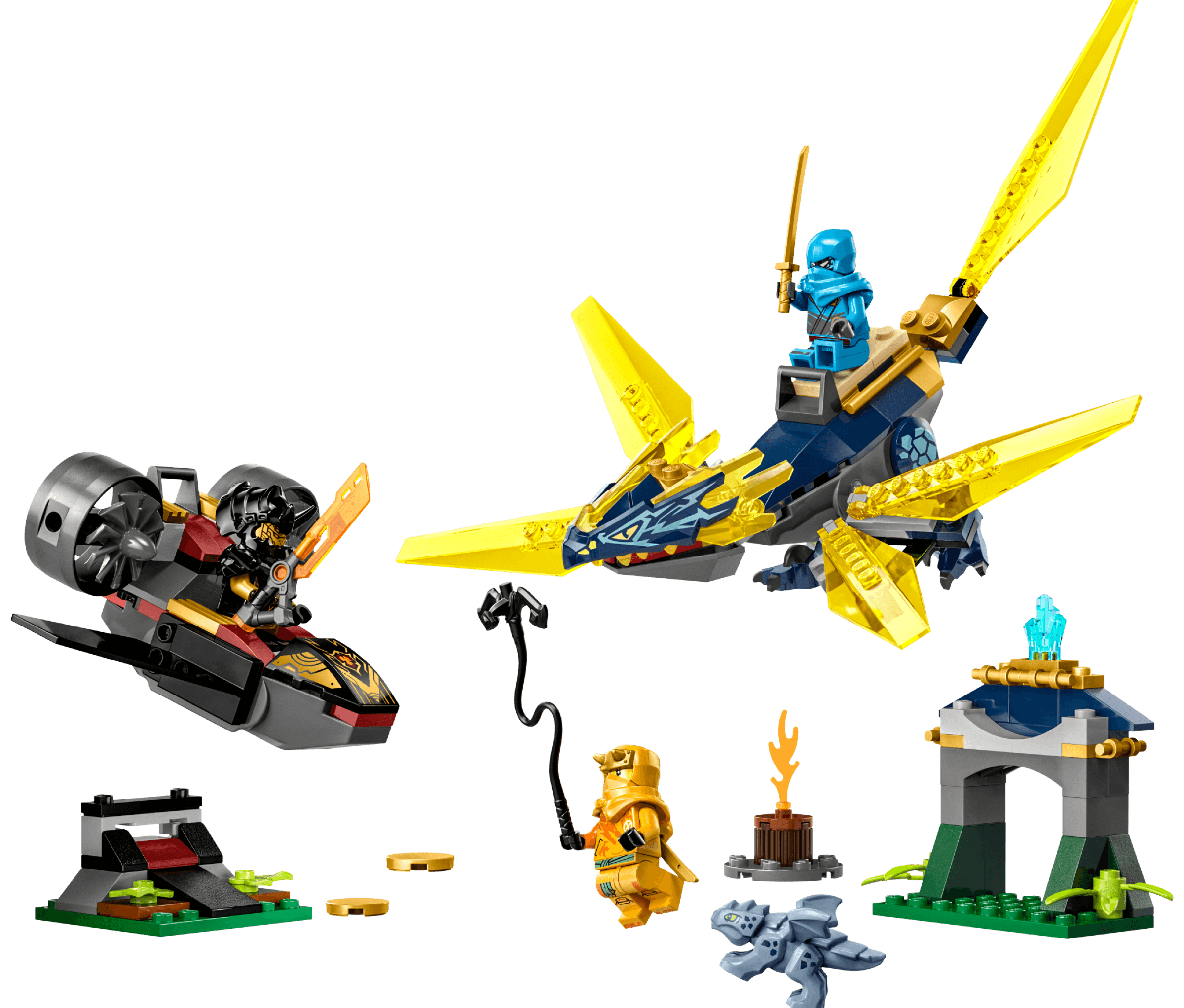 LEGO sættet Nya and Arin's Baby Dragon Battle