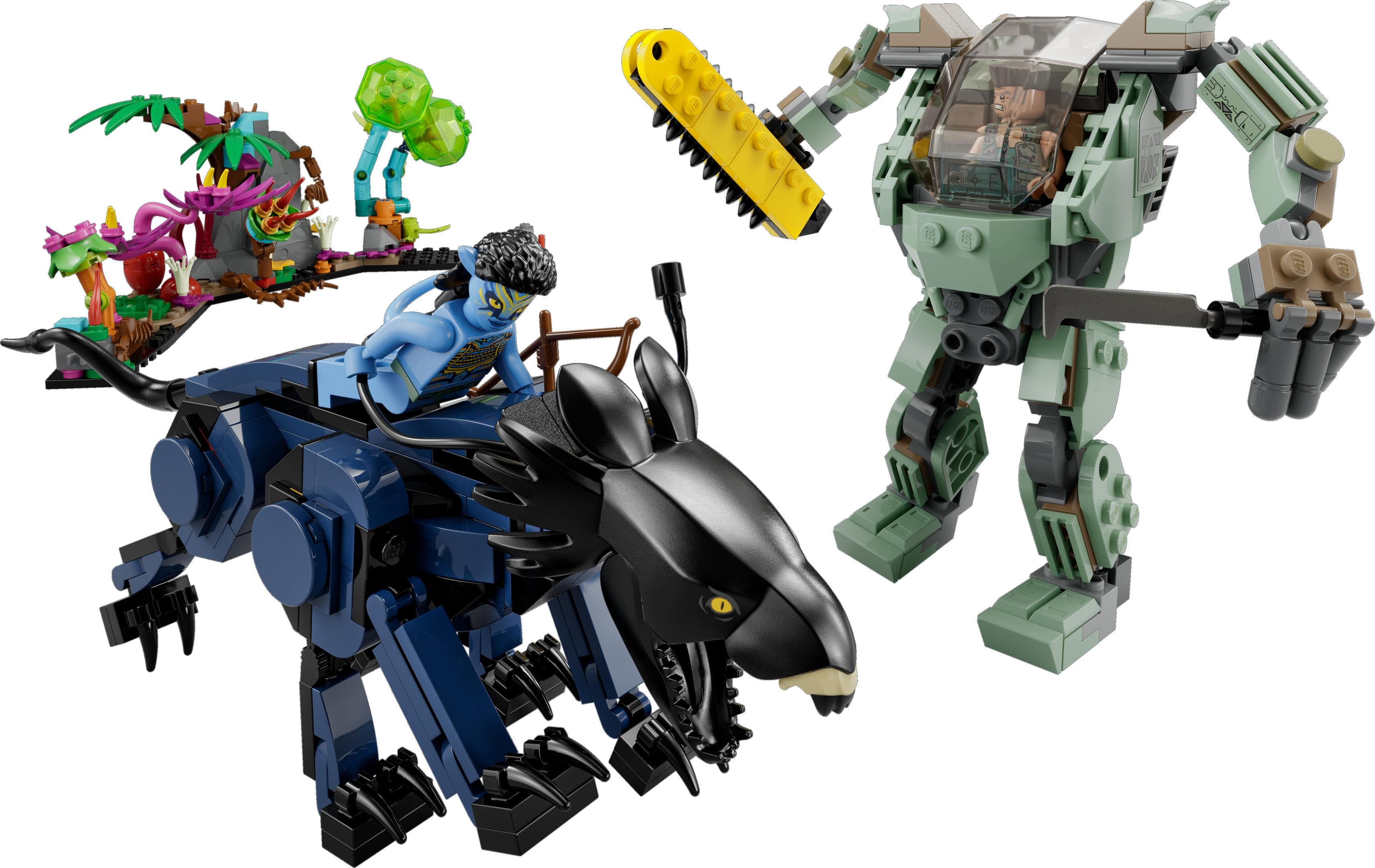 LEGO sættet Neytiri & Thanator vs. AMP Suit Quaritch