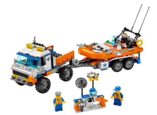 LEGO sættet Coast Guard Truck with Speed Boat