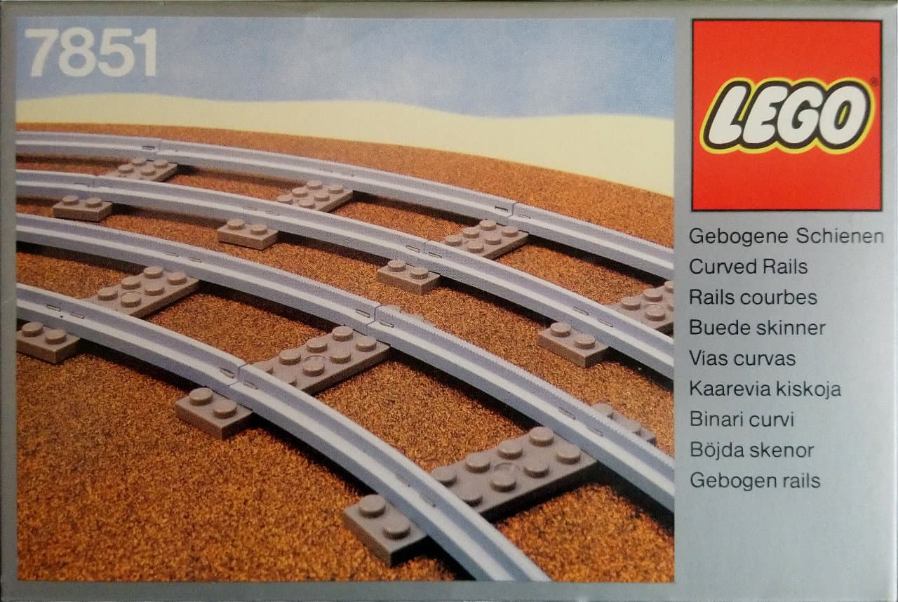 LEGO sættet 8 Curved Rails Gray 4.5v