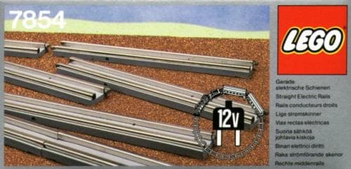 LEGO sættet 8 Straight Electric Rails Gray 12v