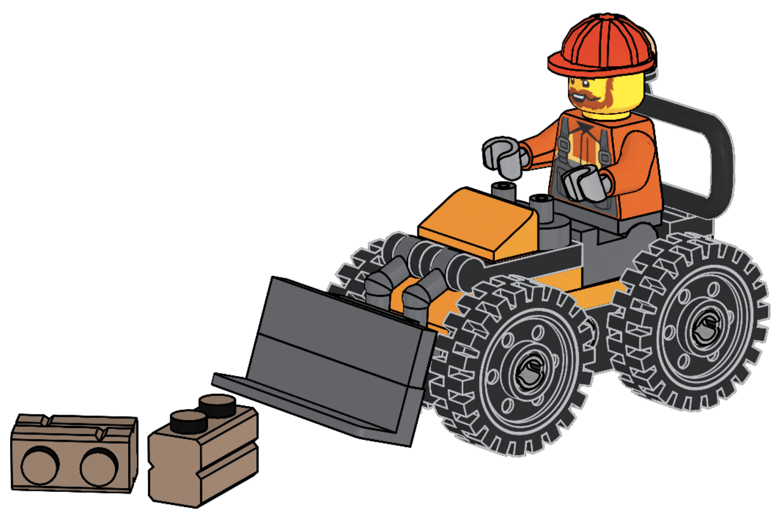 LEGO sættet Construction Worker with Wheel Loader