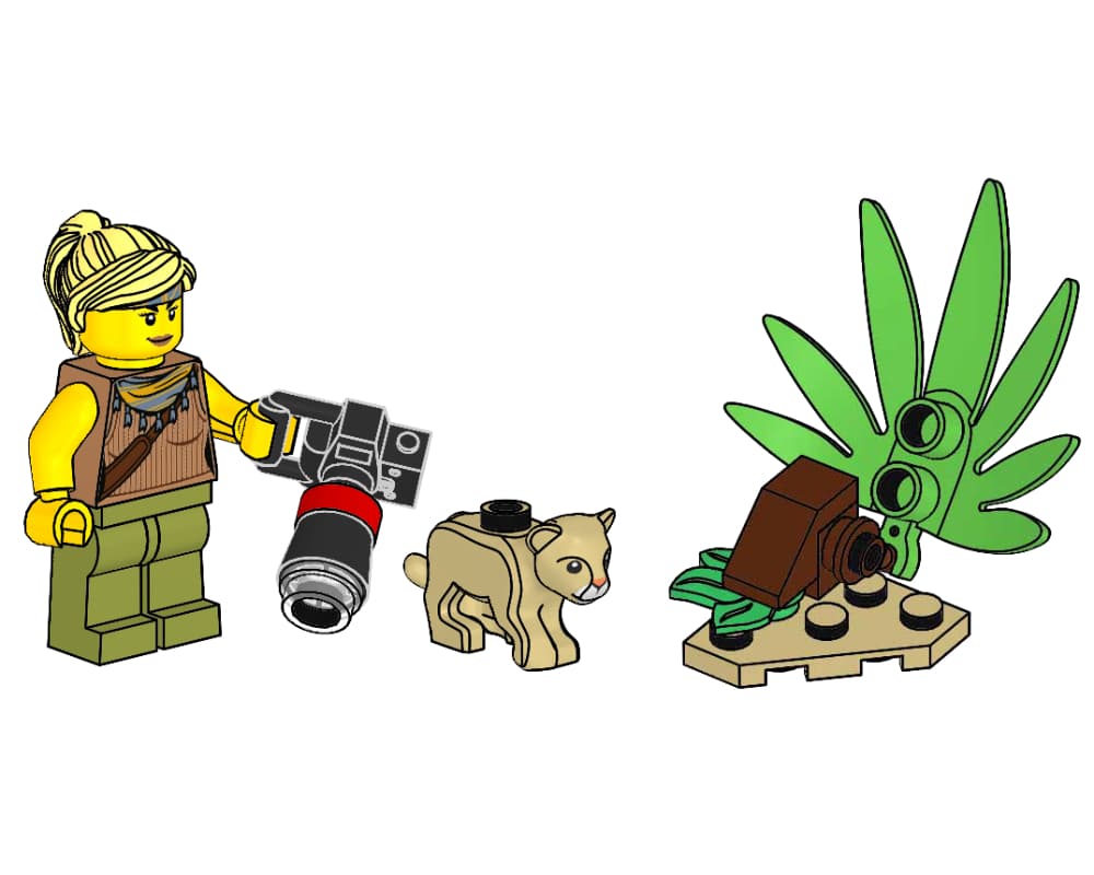 LEGO sættet Jessica Sharpe and Lion Cub