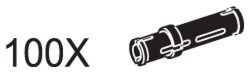 LEGO sættet Long Black Connector Pegs (Pack of 100)
