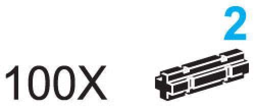 LEGO sættet 2-Stud Axles with Grooves (Pack of 100)