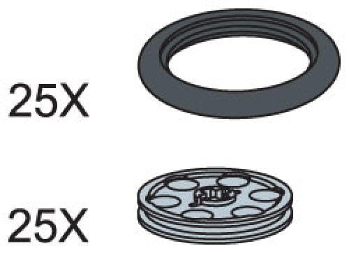 LEGO sættet O-Ring and Pulley Wheels