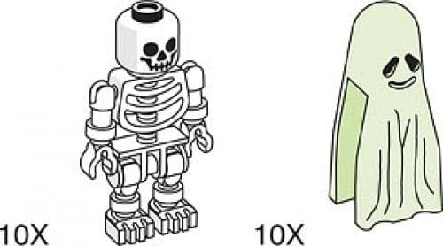 LEGO sættet Skeleton and Ghost for Amusement Park Set