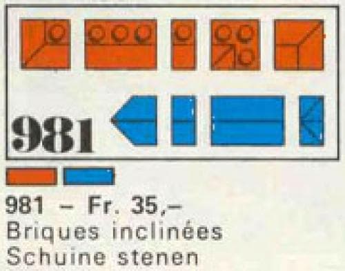 LEGO sættet 34 sloping profile bricks, including profile peak bricks, Red