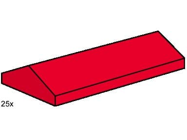 LEGO sættet 2 x 4 Ridge Roof Tile Low Sloped Red