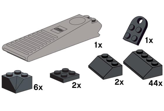 LEGO sættet Gray Brick Separator with Black Frame Pieces