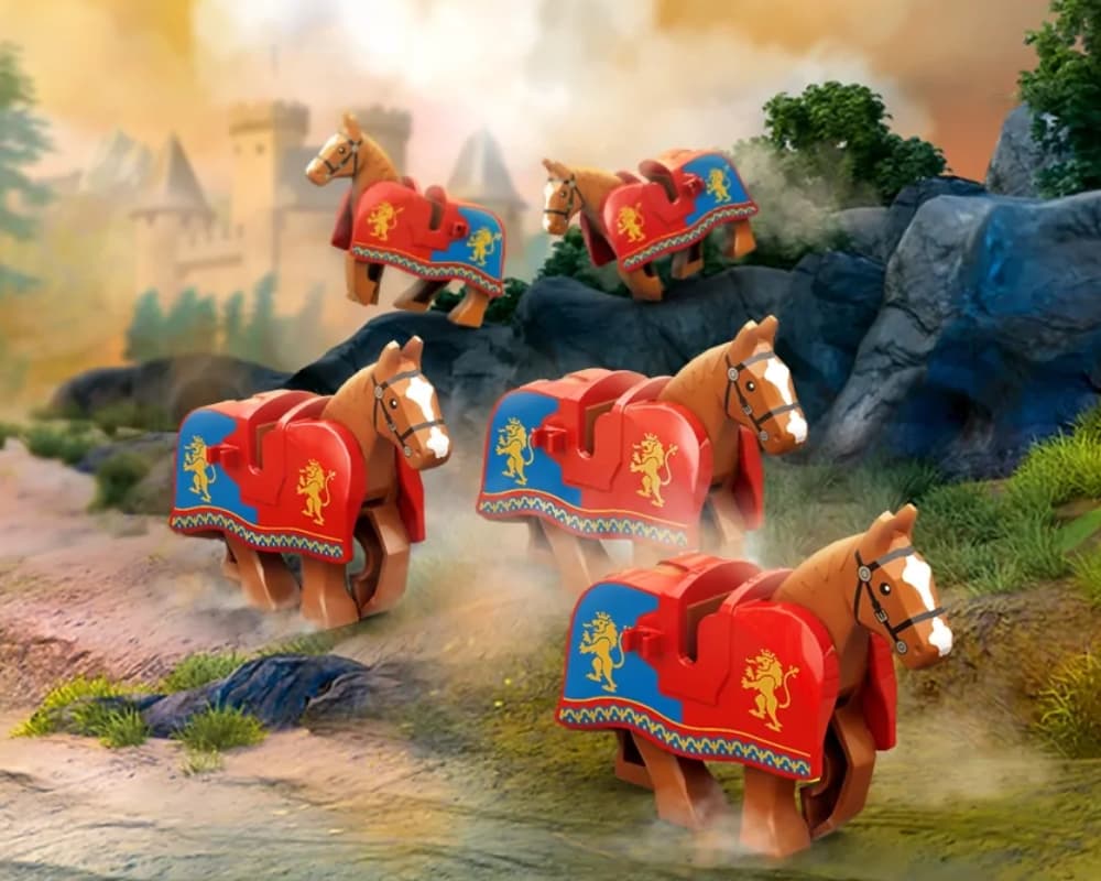 LEGO sættet 5 x Crusader Horses Bundle